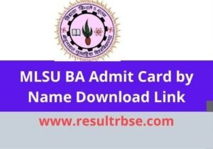 MLSU BA Admit Card