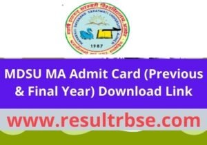 MDSU MA Admit Card