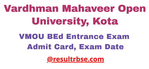 VMOU BEd Entrance Exam Admit Card 2022