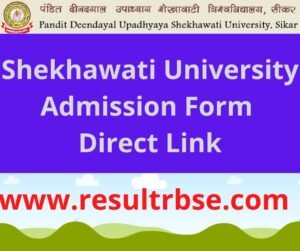 Shekhawati University Admission Form 