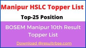 Manipur HSLC Topper List