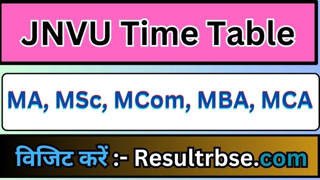 JNVU MA Time Table 2024