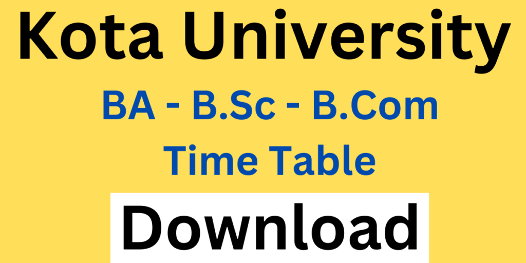 UOK Time Table 2024