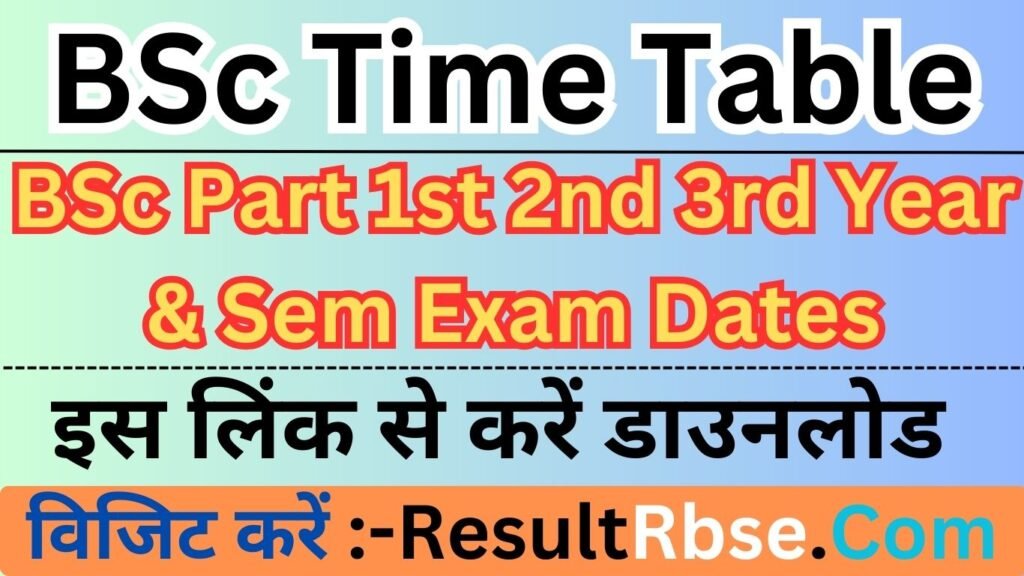 BSc Exam Time Table