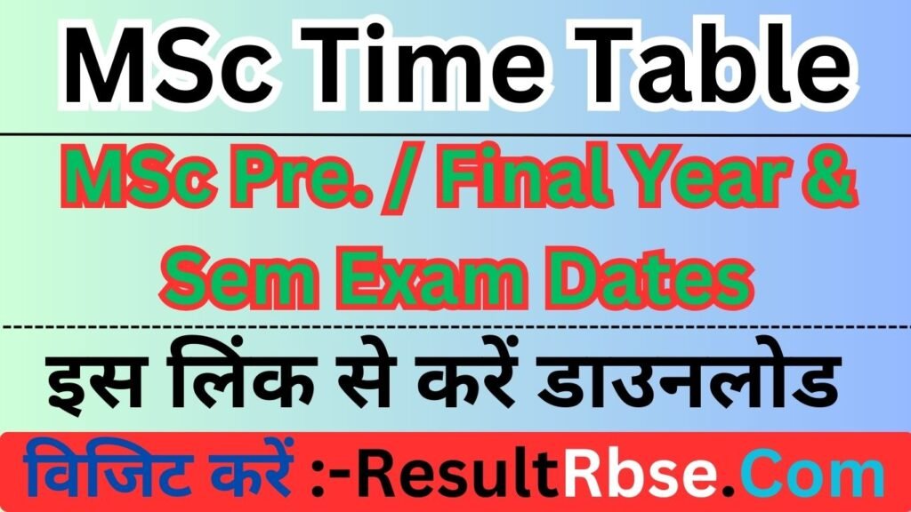 MSc Time Table