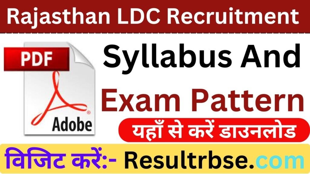 Rajasthan LDC Syllabus